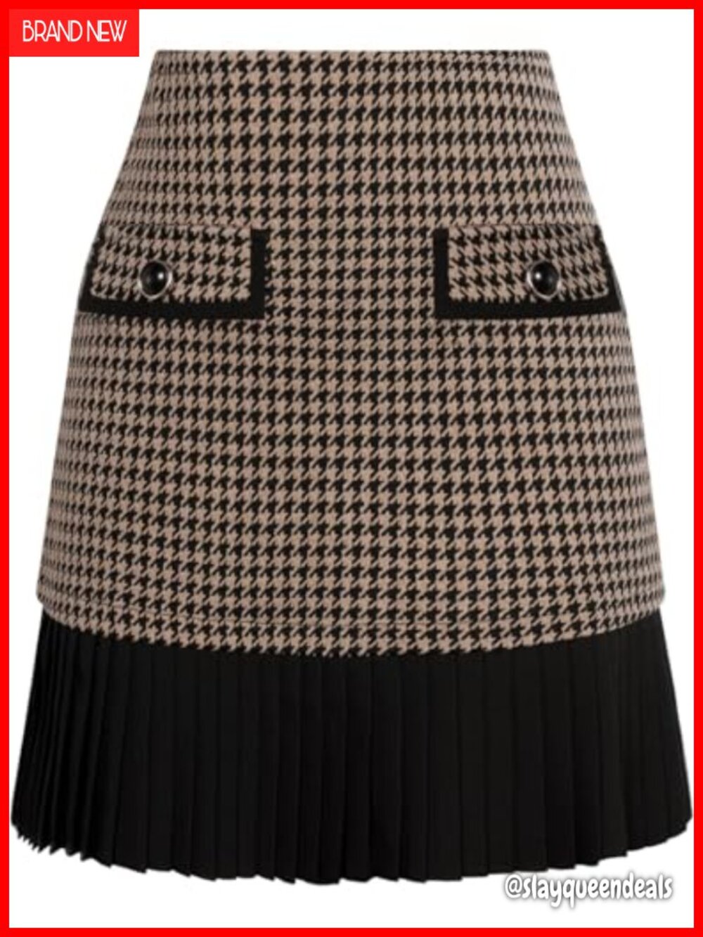 Women's Plaid Mini Skirt High Waist Pleated A-Line